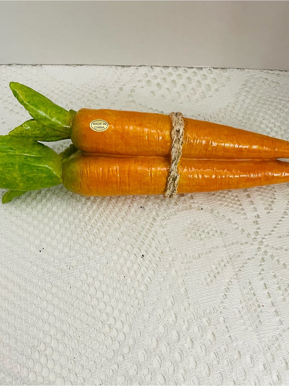 Decorative Faux Ceramic Carrots Bundle - Orange with Green Tops